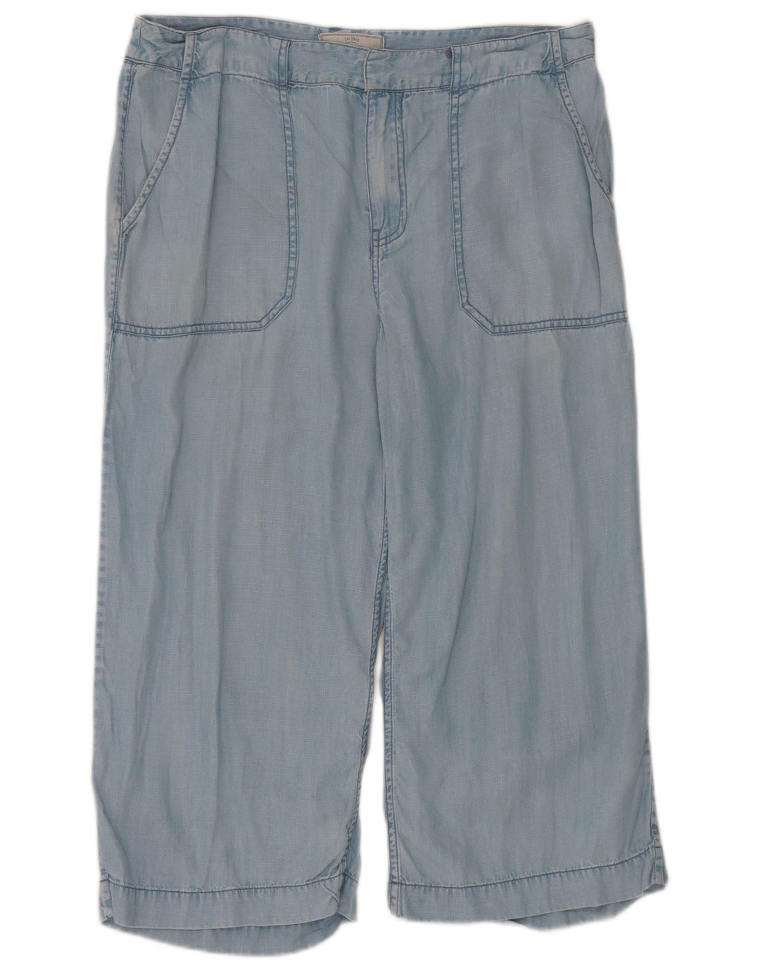 Fat Face Dame Bermuda Shorts UK 12 Medium W30 Blue Lyocell