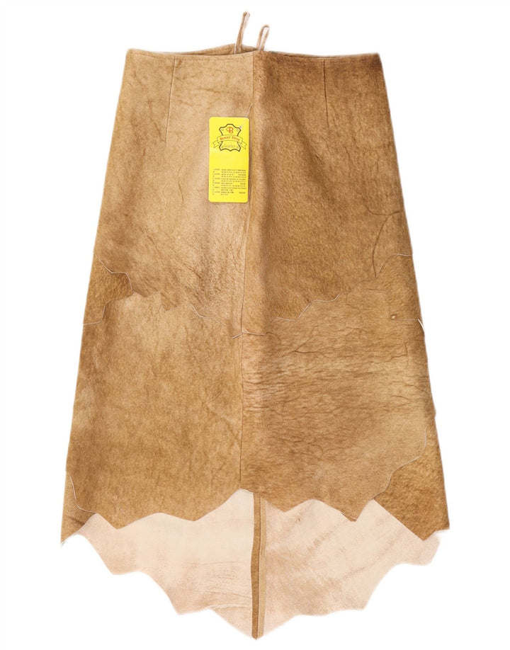 Benny Womens asymmetrisk ruskindsnederdel EU 36 Lille W25 brunt læder