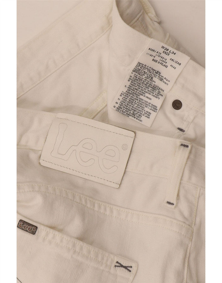 Lee Herre Knox Straight Jeans W36 L34 Hvid Bomuld