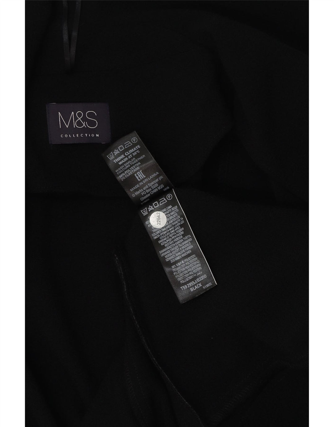 MARKS & SPENCER Åben blazerjakke til kvinder UK 12 Medium Sort Polyester