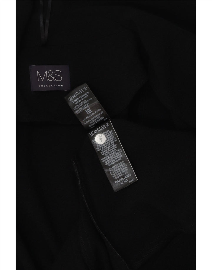 MARKS & SPENCER Åben blazerjakke til kvinder UK 12 Medium Sort Polyester