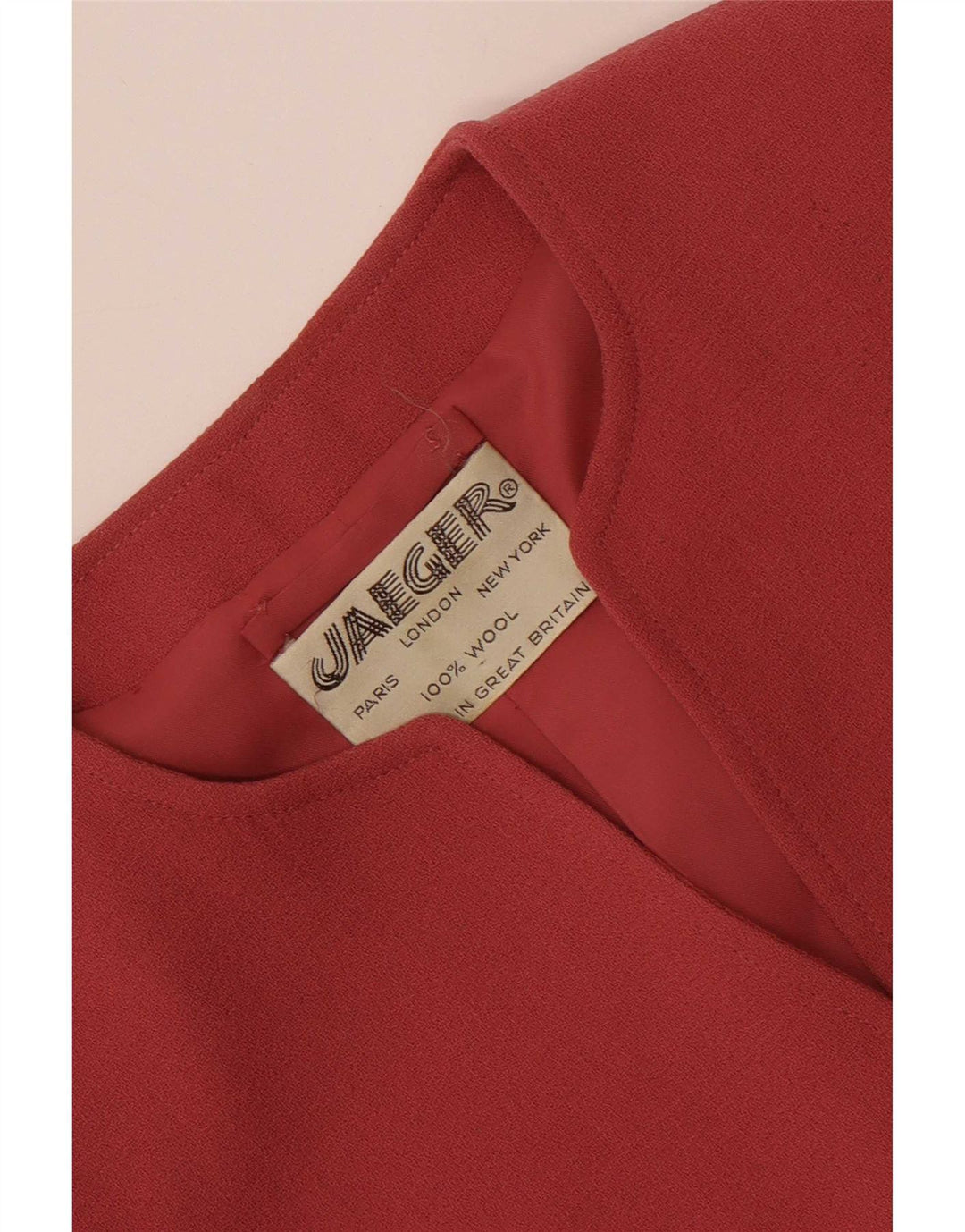 Jaeger Dame 4 Button Blazer Jacket UK 8 Small Pink Wool