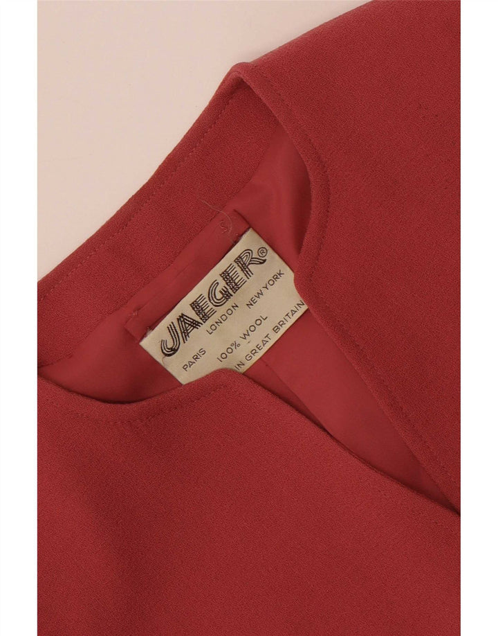 Jaeger Dame 4 Button Blazer Jacket UK 8 Small Pink Wool