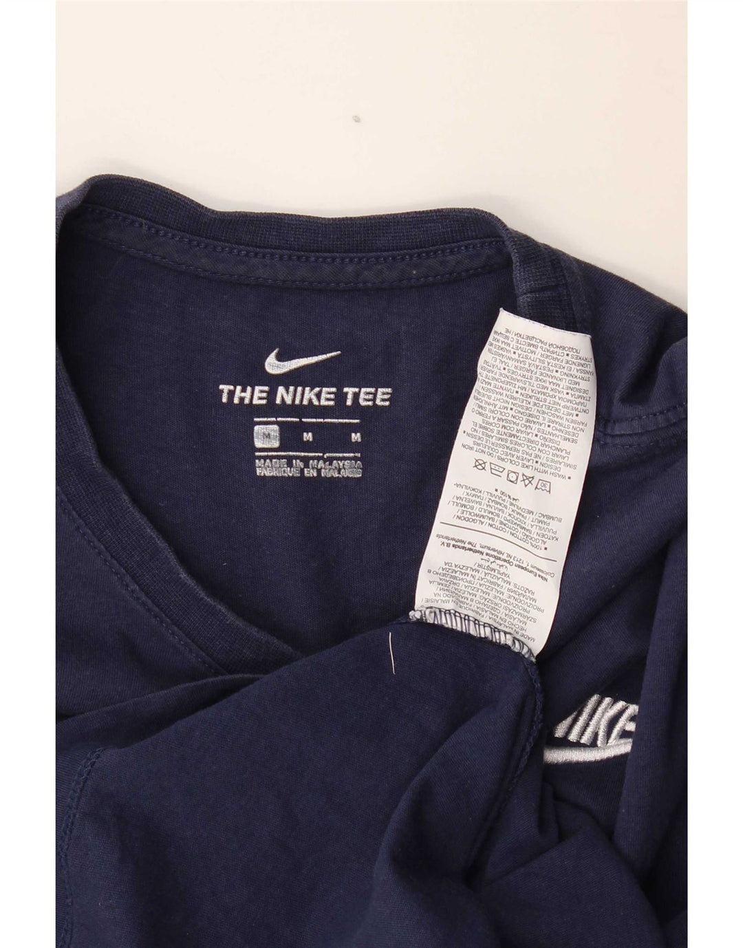 Nike Herre T-shirt Top Medium Marineblå Bomuld