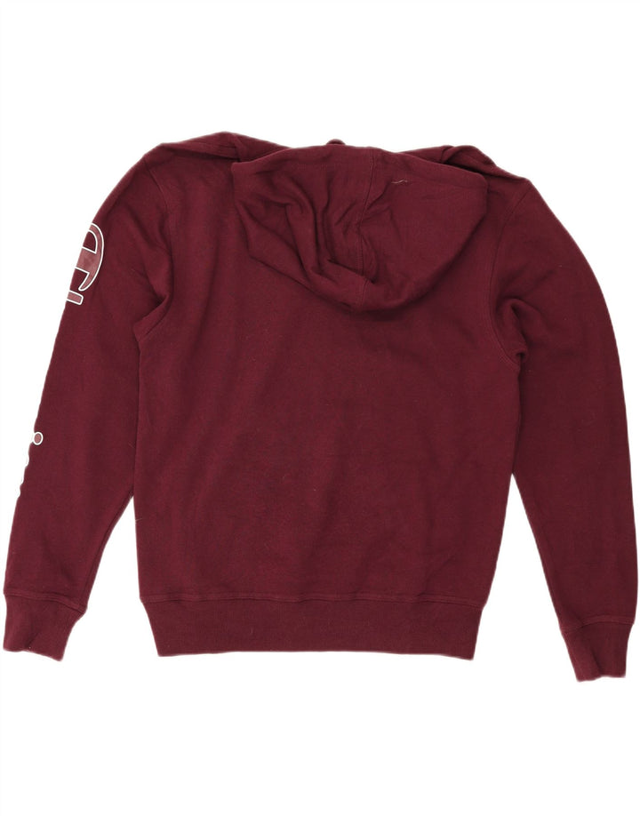 CHAMPION Mens Graphic Hoodie Jumper Medium Maroon Cotton Vintage Champion and Second-Hand Champion from Messina Hembry 
