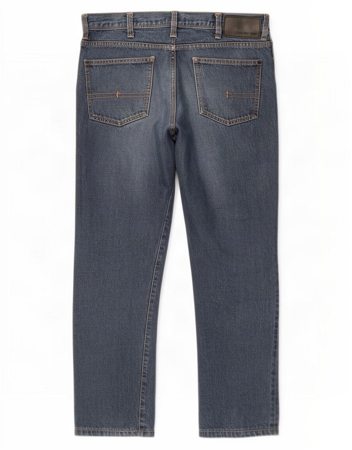 Calvin Klein Straight Jeans til mænd W36 L29 Blå Bomuld