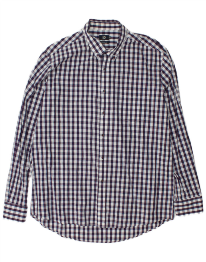 Dacks herre Regular Fit skjorte 2XL marineblå Gingham bomuld