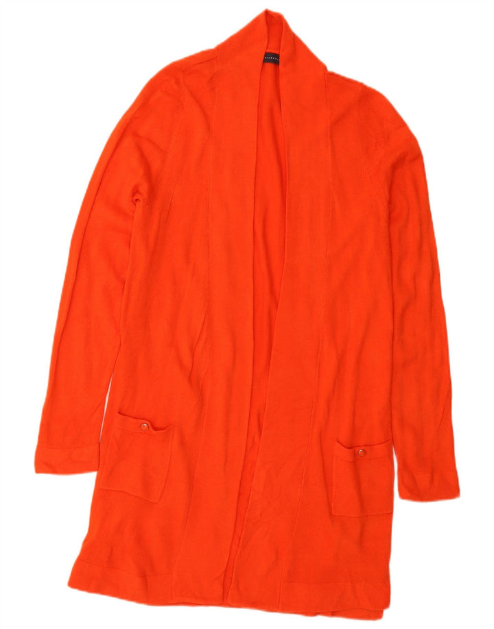 Marks & Spencer Dame Longline Åben Cardigan Sweater UK 12 Medium Orange