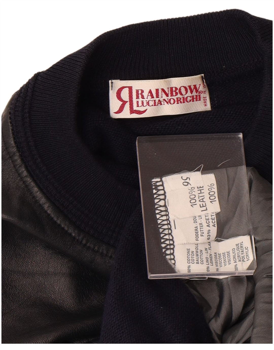 Rainbow Herre sweater med rund hals IT 56 2XL marineblå geometrisk bomuld