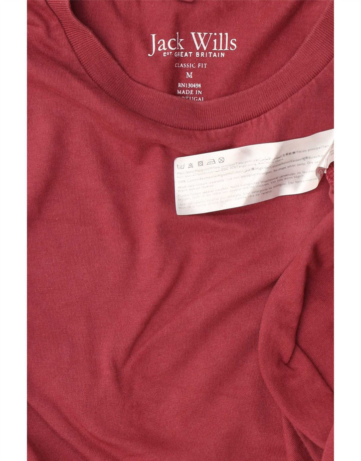 Jack Wills Herre Classic Fit T-shirt Top Medium rødbrun bomuld
