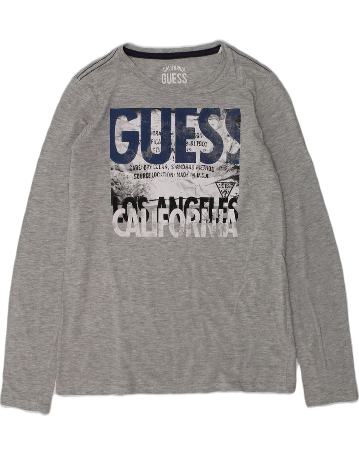 GUESS Boys Graphic Top Long Sleeve 11-12 Years Grey Cotton | Vintage Guess | Thrift | Second-Hand Guess | Used Clothing | Messina Hembry 