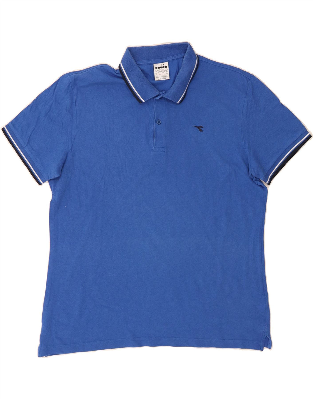 DIADORA Mens Polo Shirt 2XL Blue Cotton Vintage Diadora and Second-Hand Diadora from Messina Hembry 