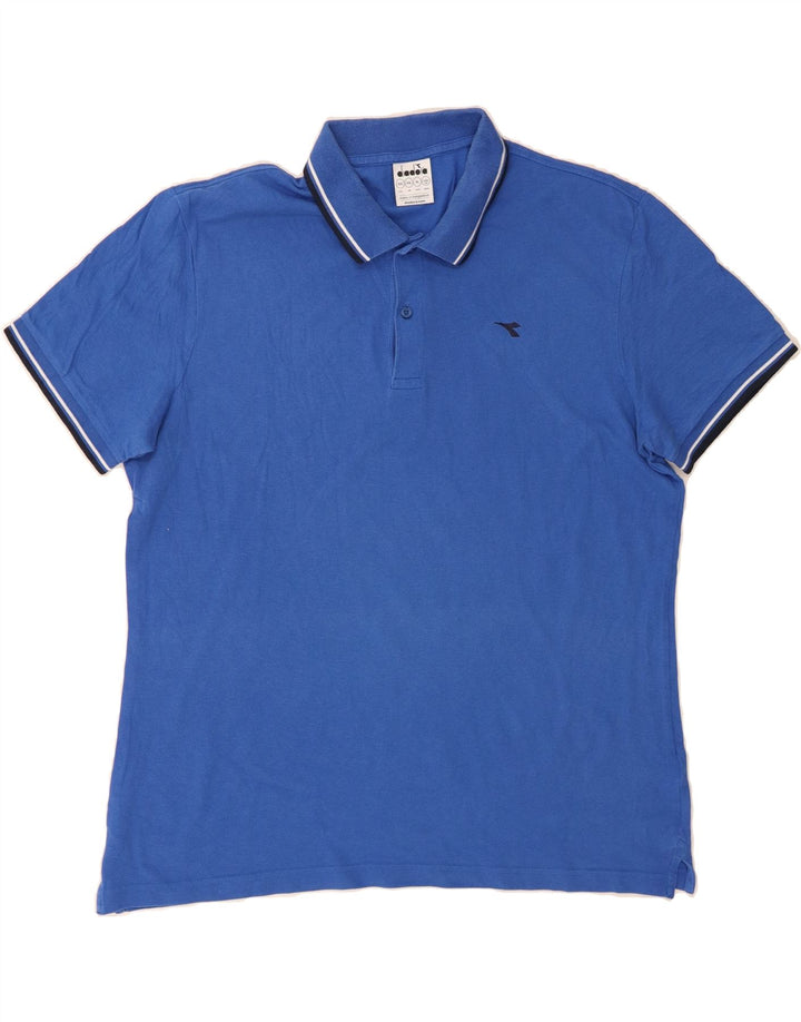 DIADORA Mens Polo Shirt 2XL Blue Cotton Vintage Diadora and Second-Hand Diadora from Messina Hembry 