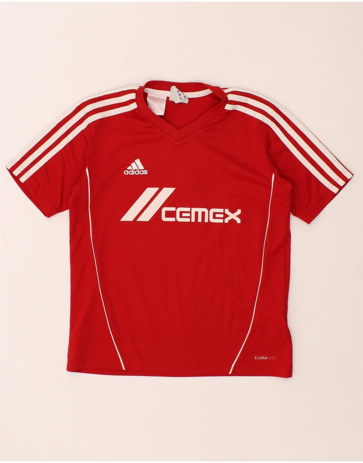 ADIDAS Boys Graphic T-Shirt Top 9-10 Years Red Polyester Vintage Adidas and Second-Hand Adidas from Messina Hembry 