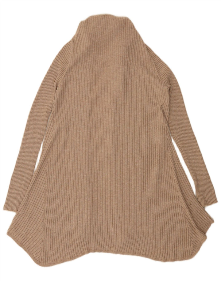 Marks & Spencer Dame Longline Åben Cardigan Sweater UK 14 Medium Beige