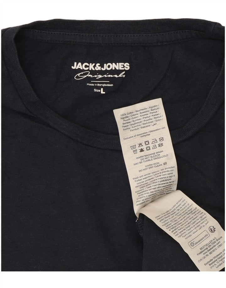 Jack & Jones Herre T-shirt Top Stor marineblå bomuld