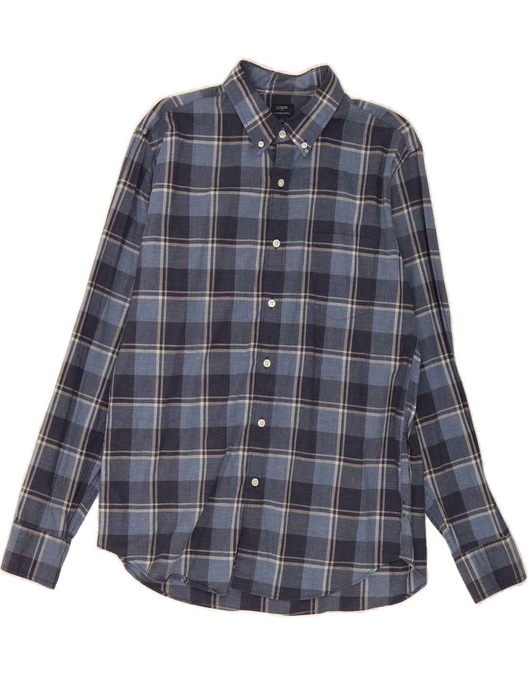 J. CREW Mens Shirt Large Blue Check Vintage J. Crew and Second-Hand J. Crew from Messina Hembry 
