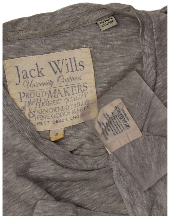 Jack Wills Herre T-shirt Top Lille grå Flecked Bomuld