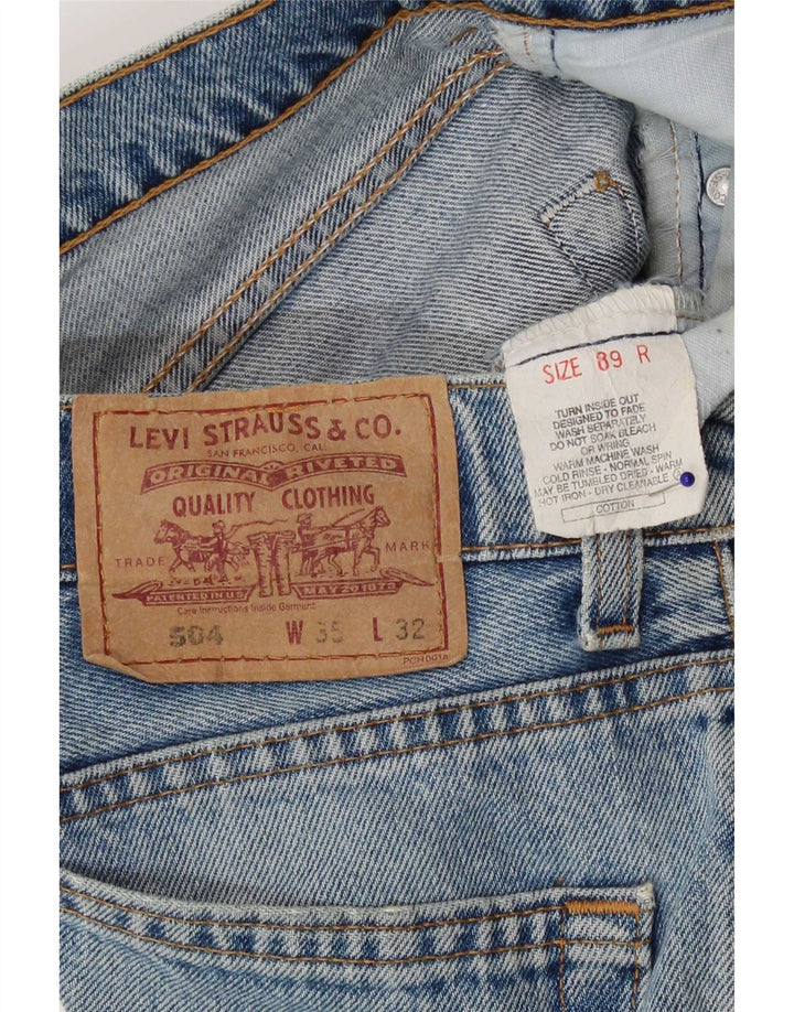 Levi's Herre 504 lige jeans W35 L32 blå bomuld