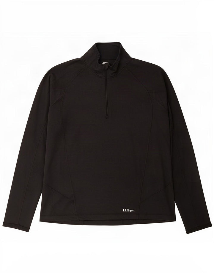 L.L.Bean Herre lynlåshals Top Langærmet Medium Sort Polyester