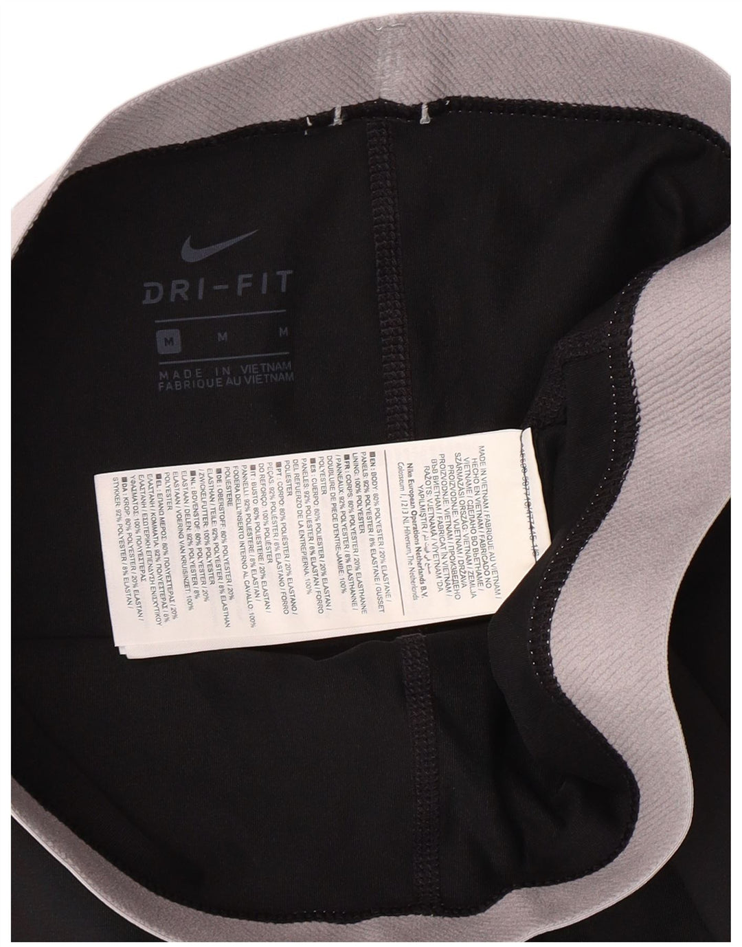 Nike Dame Dri Fit Leggings UK 14 Medium Black Polyester Sports