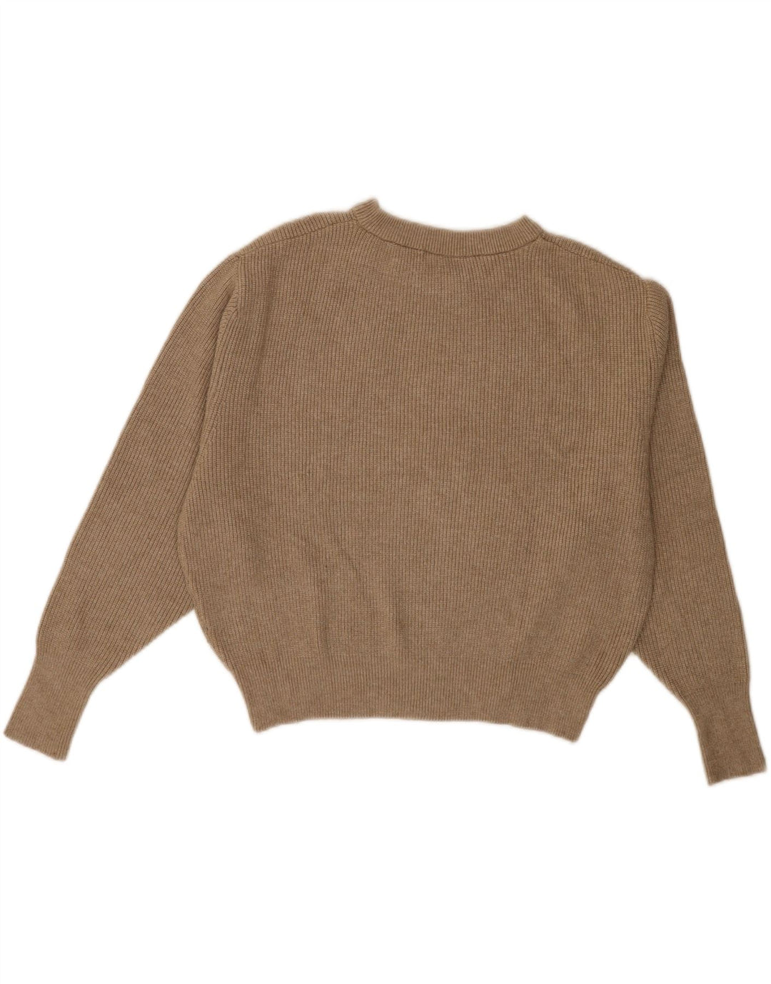ZARA Womens Oversized Crop Crew Neck Jumper Sweater UK 14 Medium Brown Vintage Zara and Second-Hand Zara from Messina Hembry 