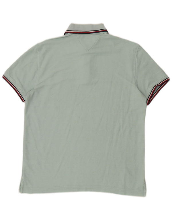 Tommy Hilfiger Herre Regular Fit Polo Shirt Medium Turkis Bomuld