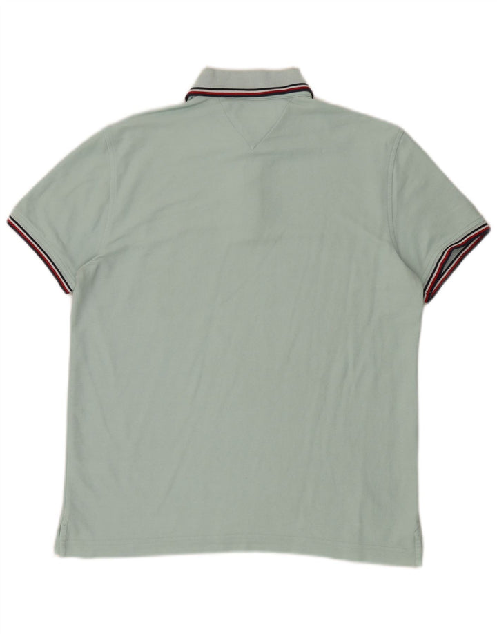 Tommy Hilfiger Herre Regular Fit Polo Shirt Medium Turkis Bomuld
