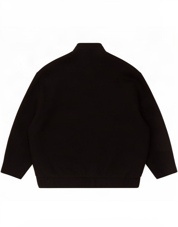 Zara Dame Oversized Bomber Jacket UK 10 Small Black Wool