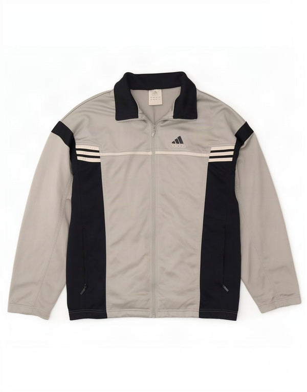 Adidas Grafisk træningsdragt jakke til mænd mellemgrå Colourblock Polyester