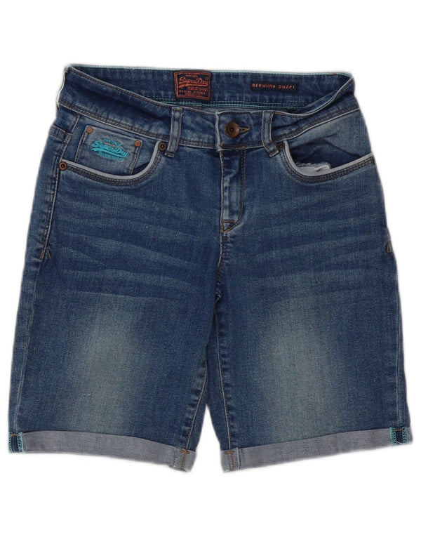 SUPERDRY Bermuda-denimshorts til kvinder W26 Små blå bomuld