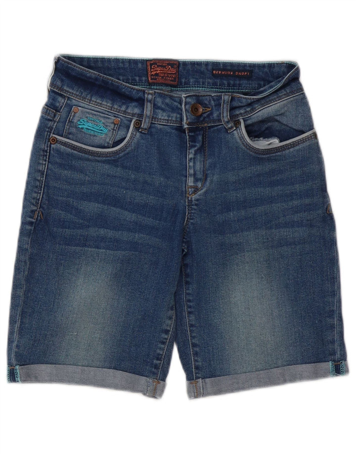 SUPERDRY Bermuda-denimshorts til kvinder W26 Små blå bomuld