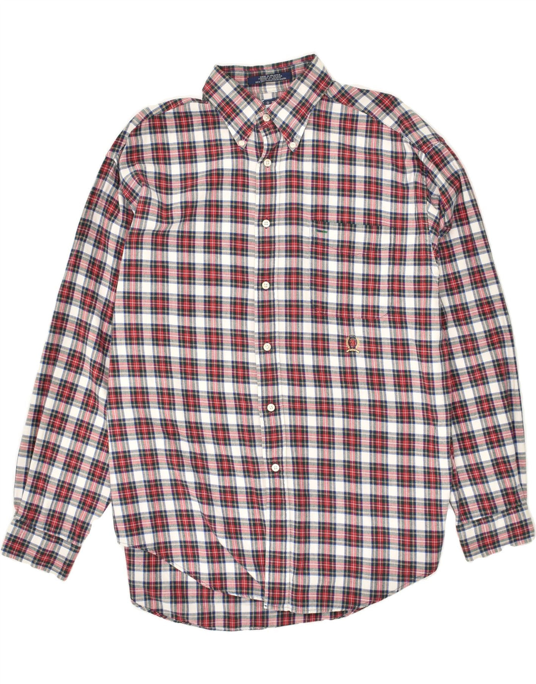 TOMMY HILFIGER Mens Shirt Large Multicoloured Check Cotton Vintage Tommy Hilfiger and Second-Hand Tommy Hilfiger from Messina Hembry 