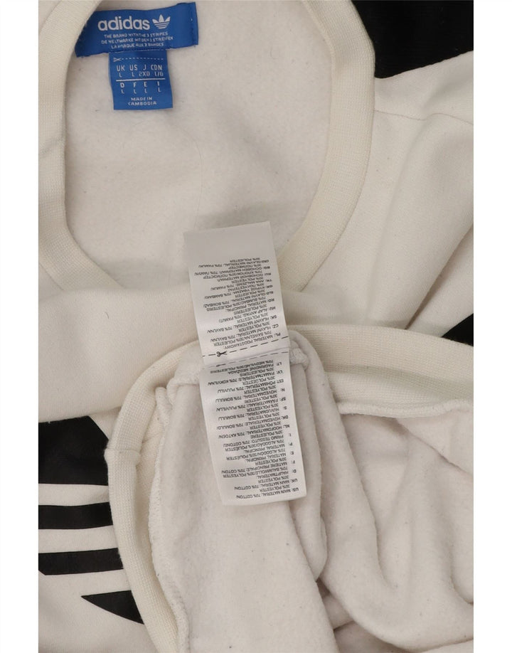 Adidas grafisk sweatshirt til mænd, stor hvid colourblock bomuld