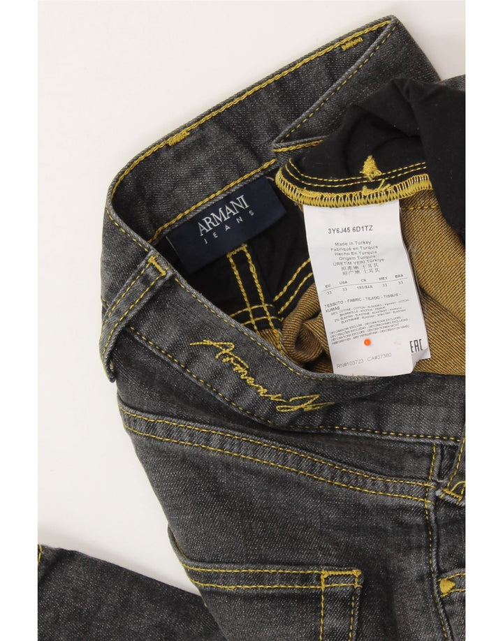 ARMANI Straight jeans til mænd W33 L32 Grå bomuld