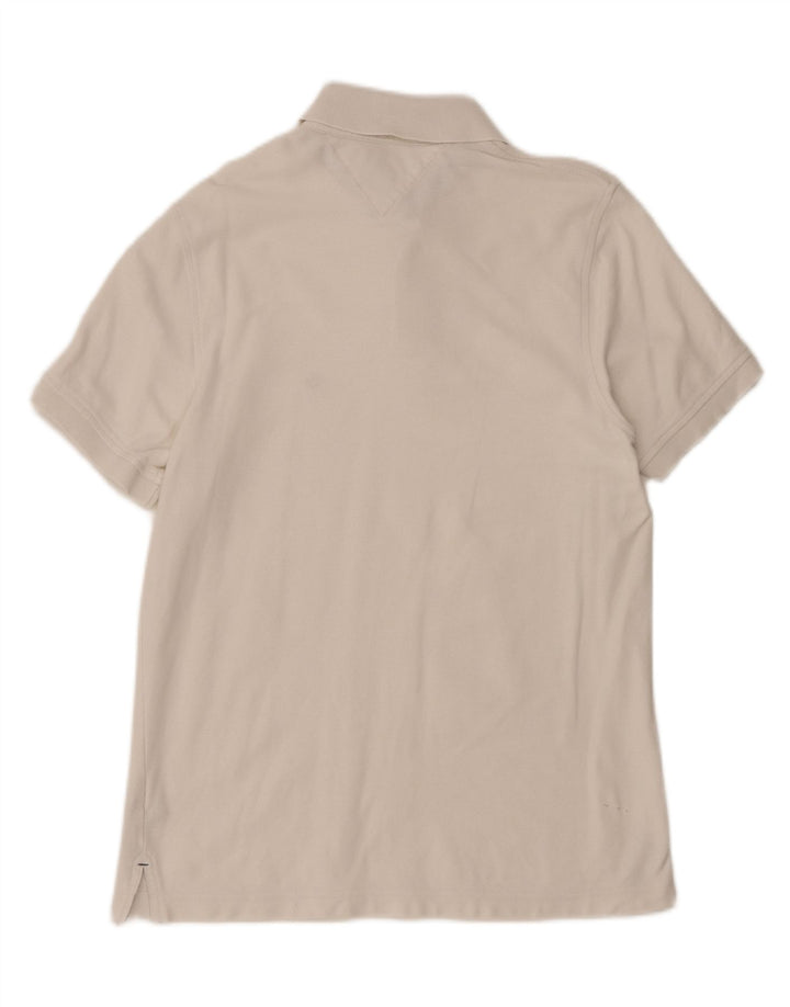 TOMMY HILFIGER Mens Custom Fit Polo Shirt Medium White Cotton Vintage Tommy Hilfiger and Second-Hand Tommy Hilfiger from Messina Hembry 