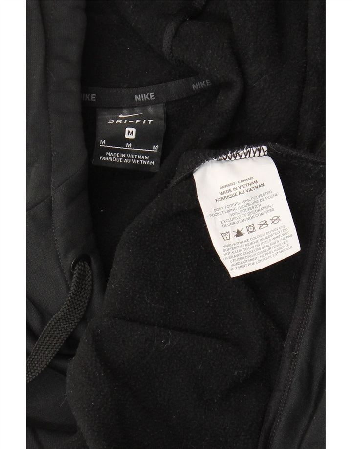 Nike Herre Dri Fit Grafisk Hoodie Jumper Medium Sort Polyester