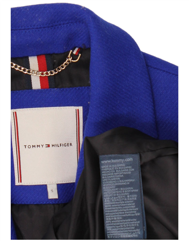 Tommy Hilfiger Dame Overfrakke UK 10 Lille Blå Uld