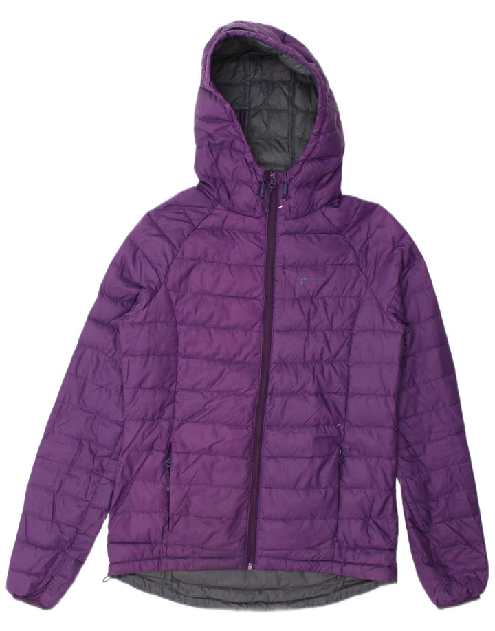 MOUNTAIN WAREHOUSE Womens Hooded Padded Jacket UK 10 Small Purple Nylon