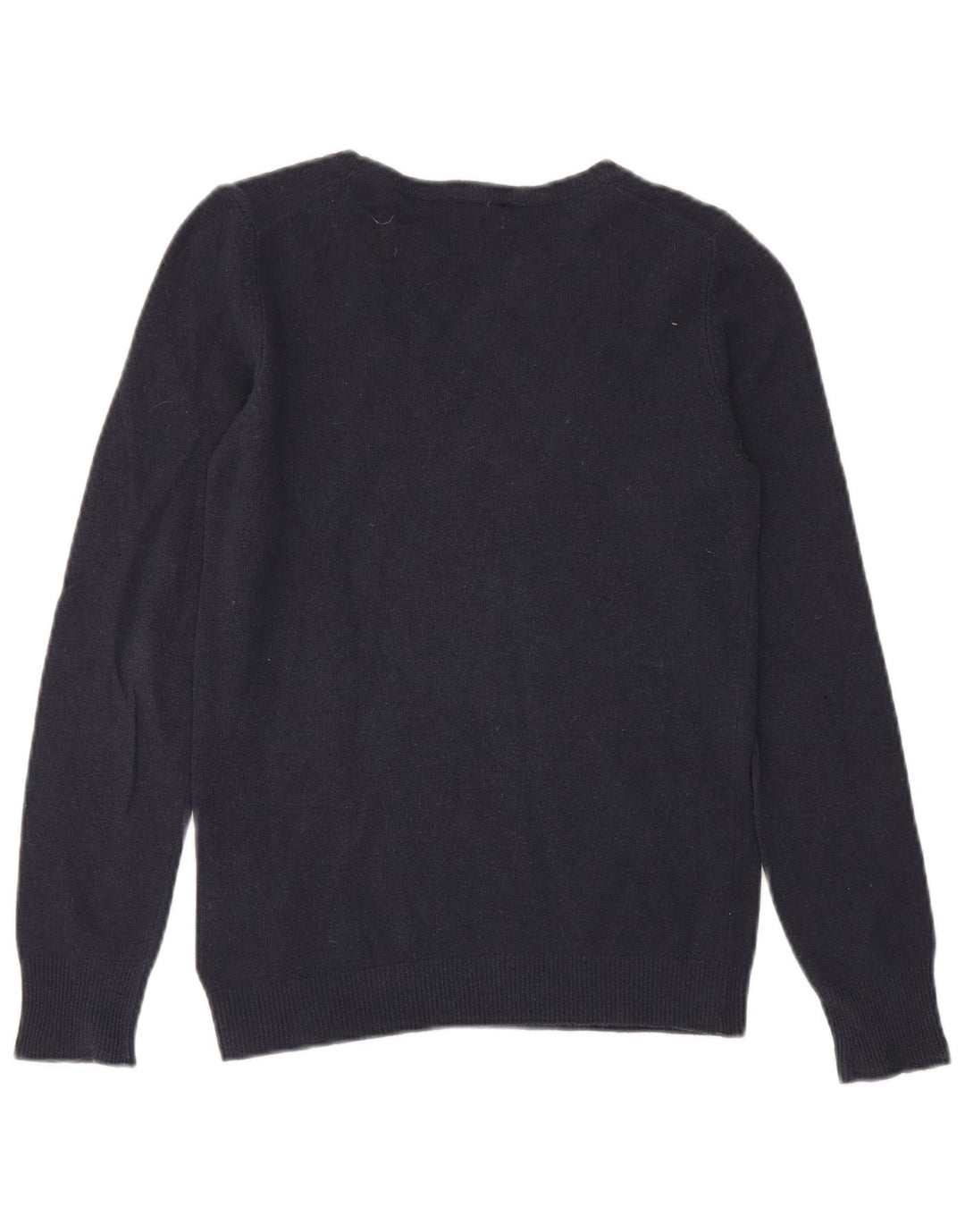 BENETTON Herre Boat Neck Jumper Sweater Small Navy Blue Virgin Wool
