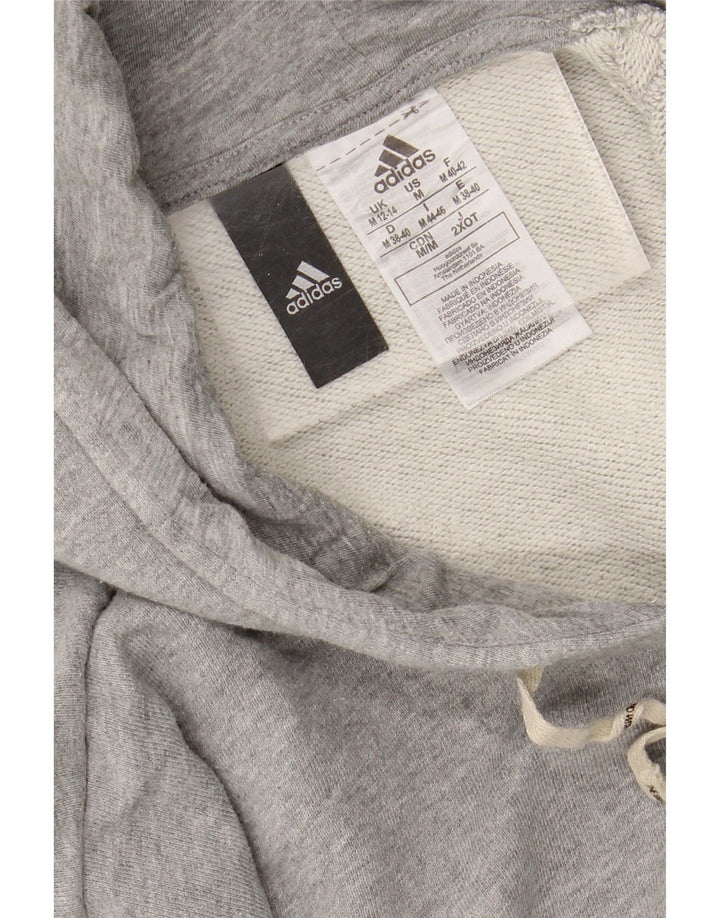ADIDAS Womens Oversized Hoodie Jumper UK 12/14 Medium Grey Cotton Vintage Adidas and Second-Hand Adidas from Messina Hembry 