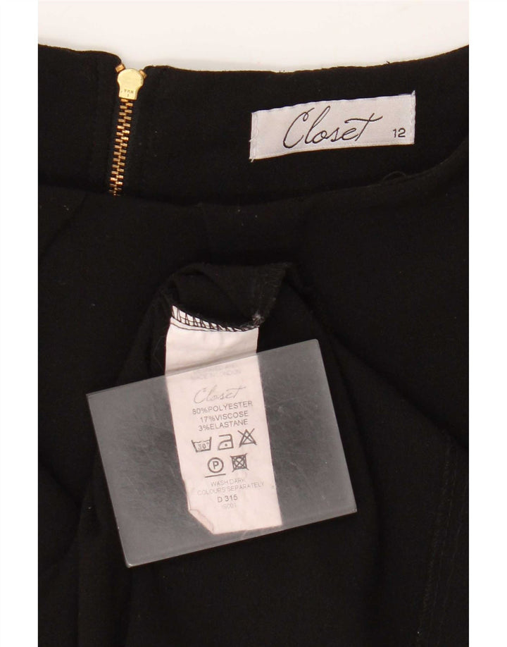 SKABE Kvinders Skede Kjole UK 12 Medium Sort Polyester