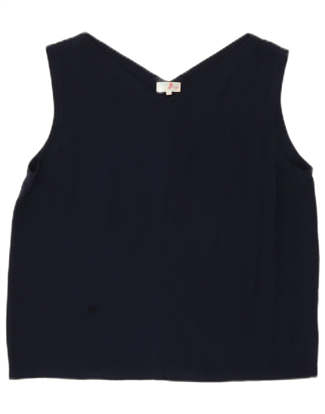 Ball On Dame Vest Top UK 10 Small Navy Blue Silk