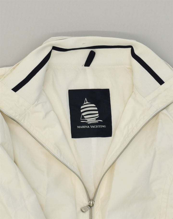 MARINA YACHTING Womens Rain Jacket IT 42 Medium White Polyester | Vintage Marina Yachting | Thrift | Second-Hand Marina Yachting | Used Clothing | Messina Hembry 
