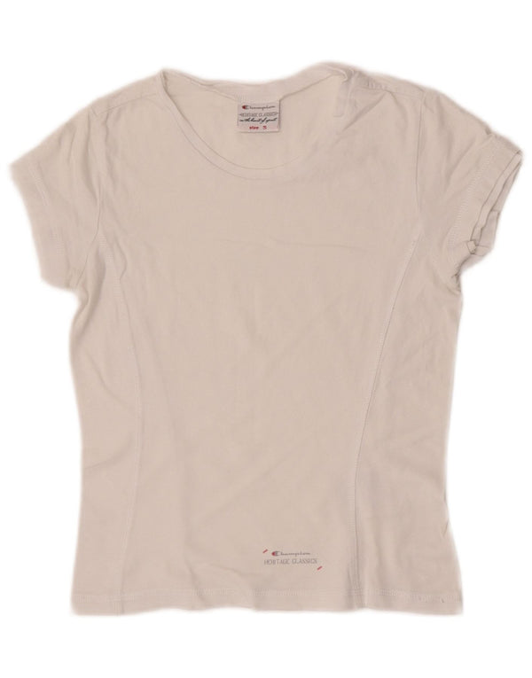 Champion Womens Heritage Classics Crop T-Shirt Top UK 8 Small White