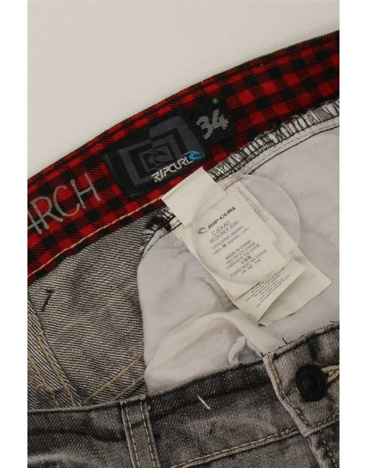 Rip Curl Straight Jeans til mænd W34 L33 Grå Bomuld