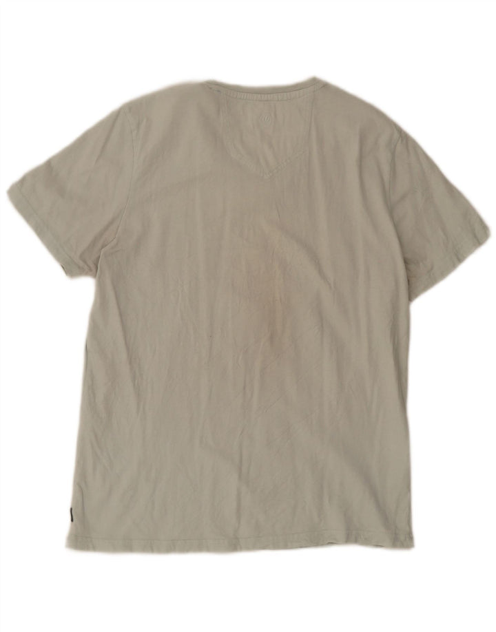 Fat Face Herre grafisk T-shirt Top Stor blå stribet bomuld