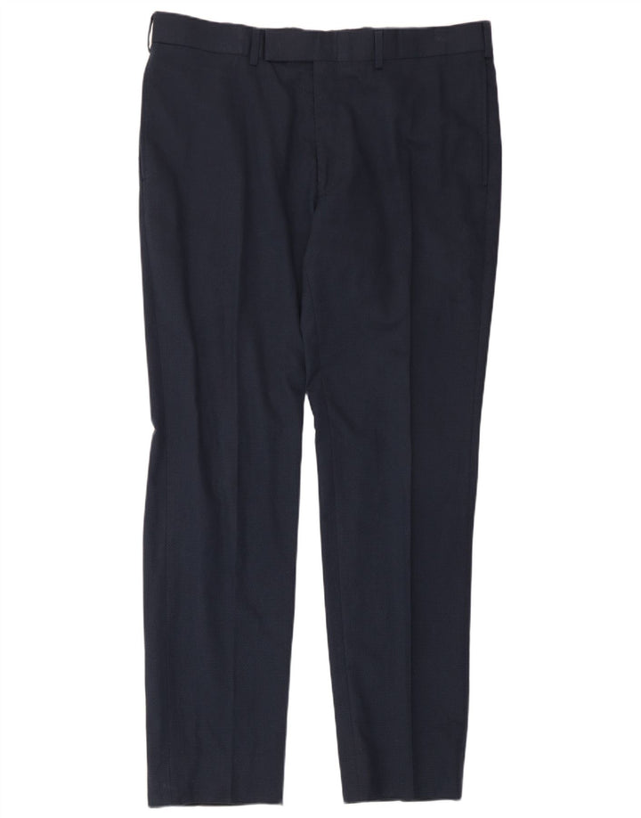 Marks & Spencer Herre Slim Suit Bukser W36 L31 Marineblå Bomuld