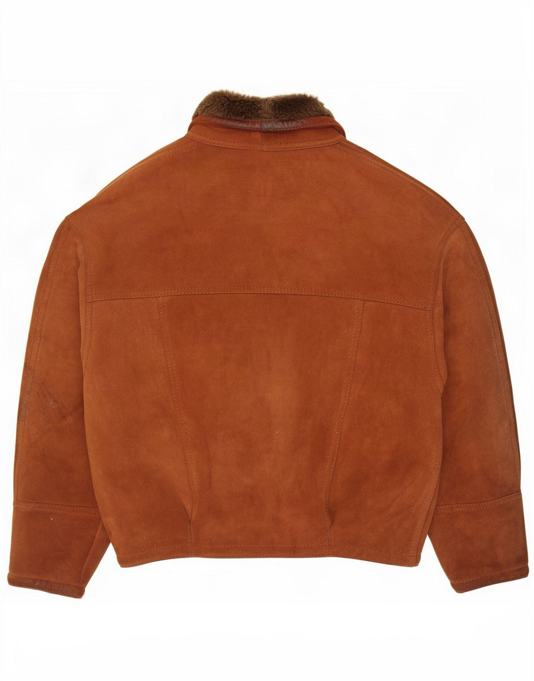 Vintage Herre Shearling Jacket IT 46 Lille Brun
