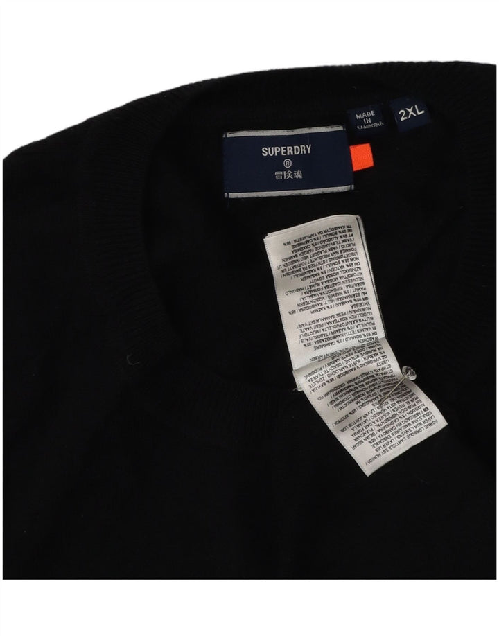 Superdry Herre sweater med rund hals 2XL sort bomuld